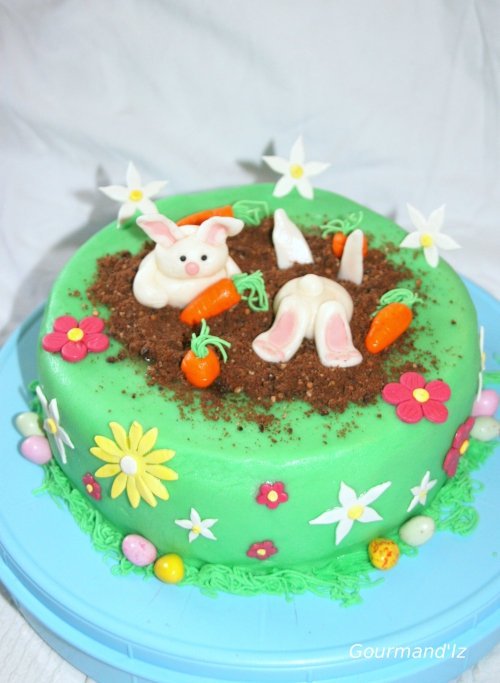 Easter cake, gâteau de pâques décoration originale, gâteau easter rabbit cake, gâteau lapin de paques, cake design