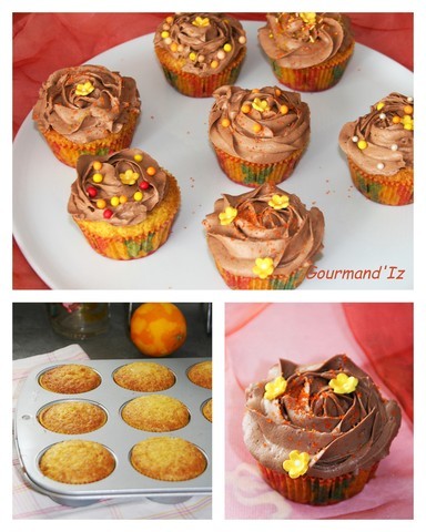 cupcake orange, ganache chocolat orange