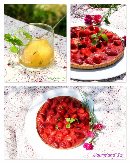 tarte aux fraises, recette de tarte aux fraises, recette sorbet ananas, basilic